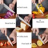 Silver Knife Set with Double Sided Wooden Magnetic Block,6-Piece Stainless