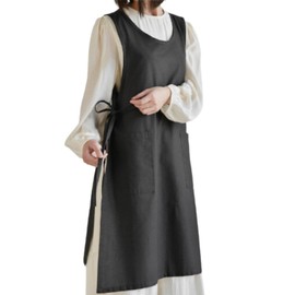 Chalino Women's Apron, Large Size, Cute, Fashionable, charcoal