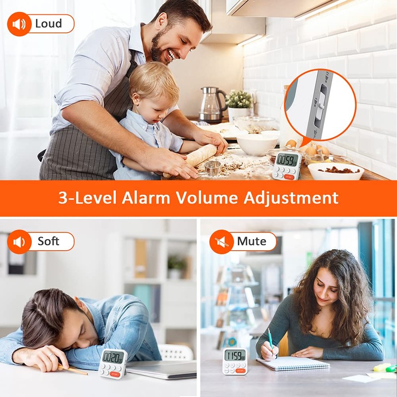 LIORQUE Kitchen Timer Digital Cooking Timer Magnetic Countdown Timer with