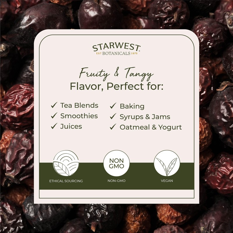 Starwest Botanicals Rosehips Whole Organic - Dried Herb for Tea
