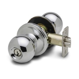 Copper Creek BK2040PS Ball Door Knob, Keyed Entry Function, 1 Pack, in Polished Stainless