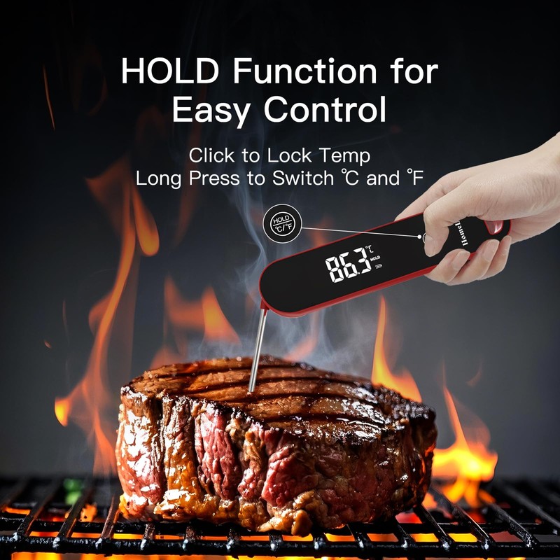 Meat Thermometer Digital - 0.5s Instant Read, Food Thermometer ±0.3℃