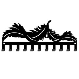 SUPERDANT Feather Key Hook Horseshoe Key Holder Feather Decorative 11 Hooks Metal Key Organizer Home Storage Hooks Wall Mounted Entryway Key Hooks Key Hanger for Dog Leash Kitchen Living Room