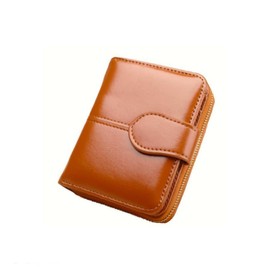 Round Sheep fas12 Mini Wallet, Bifold Ladies, Cute, Men's, Leather, Gift, Adult, Compact, Small, Camel