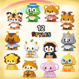 Lion Micro Building Bricks Kits, Cute Lion Mini Building Blocks Set, Colorful Animals Toy Educational Creative Model Building, for Girls and Boys Age 6-14, Gift for Christmas, Birthday