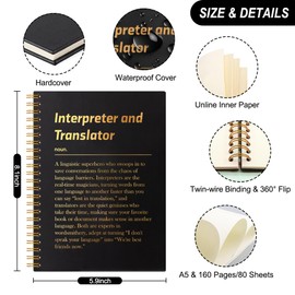 THEBESTU Interpreter And Translator Definition 160 Pages Blank Spiral Notebook, Funny ASL SLP Gifts for Interpreter Translator, Future Translator Gifts Idea, Graduation Gifts for Linguistics Student