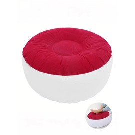 Dsacxixai Inflatable Chair, Inflatable Flocking Stool, Multipurpose, Lightweight, Portable Round Portable Inflatable Stool for Travel, Camping, Outdoor Activities (Red)