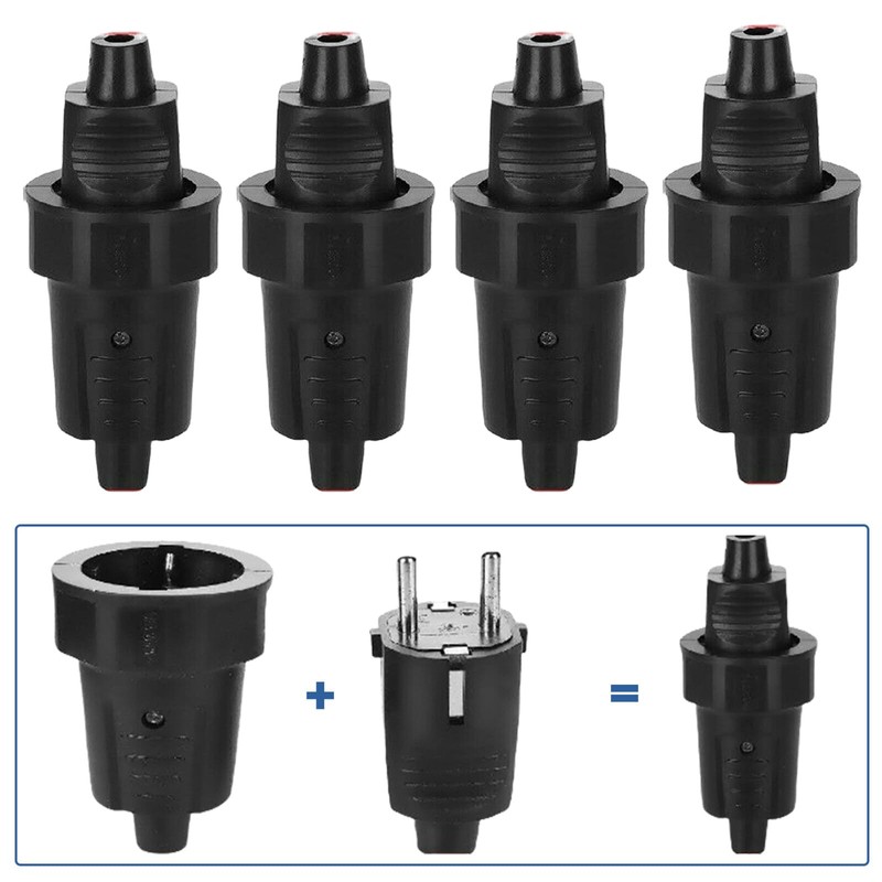 5 Pairs Schuko Plug Coupling: 250V 16A IP54 Rubber Schuko