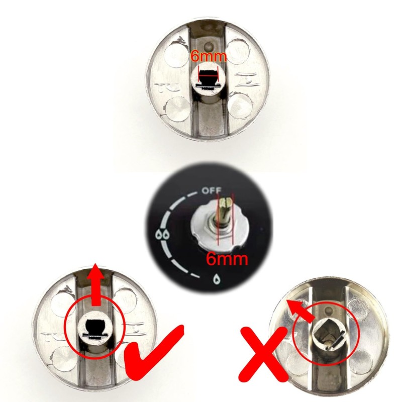 JZK 4 Pieces 6 mm Silver Metal Stove Knob Replacement