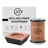 CJOY CREATIONS Rolling Knife Sharpener with Leather Strop – Premium