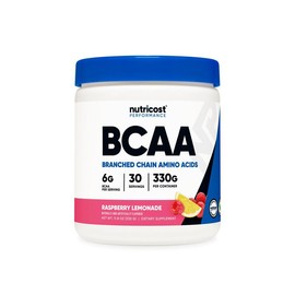 Nutricost BCAA Powder Supplement | 2:1:1 BCAA Ratio | 30, 60, 90, 120, and 150 Servings | Multiple Flavors - Flavor: Raspberry Lemonade, Serving Size: 90 Servings