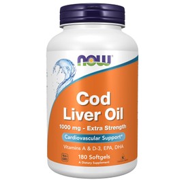 NOW Cod Liver Oil 1000 mg, 180 Softgels