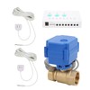 Fdit Water Leak Sensor with 2-Way DN20 Brass Ball Solenoid