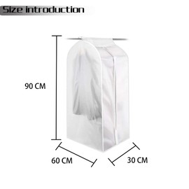 Garment Bag, Garment Protection Cover, Clothes Rack Cover, Garment Bags, Transparent with Zip, Dustproof, Waterproof, Mothproof, for Suit, Coat, Dress, Jacket, 60 x 30 x 90 cm