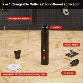 IMAGE Electric Foam Cutter 2-in-1 Styrofoam Cutter Tool Set, 100-240V/28W Cutting Pen with Versatile Tips and Carry Bag, 0-400°C Foam Cut, Suitable for Cutting Edges