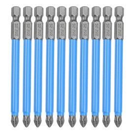 Saipor 10 Pieces 90 mm Cross Long Screwdriver Bit Set, PH2 Bit Magnetic Impact Wrench Bits, 1/4 Inch Hex Shank Screwdriver Bit Set for Cordless Screwdrivers