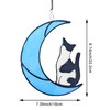 Black and White Cat Moon Suncatcher Tuxedo Stained Glass Hanging