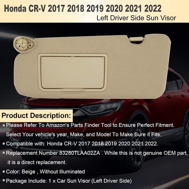 NHILES Driver Left Side Sun Visor Replacement Fits for Honda