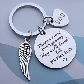 Jstud Memories Keychain Gifts Those We Love Don't Go Away Remember Loved One Keychain Remembrance Memorial Gifts for Dad