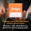 Stringjoy Balanced Light Foxwoods Coated Phosphor Bronze Acoustic Guitar Strings