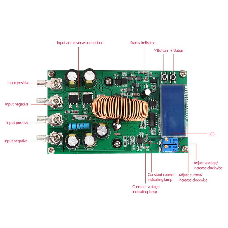 WD5020 Step-Down Power Supply Module DC-DC 20A Large Power Adjustable