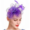 JKQBUX Women's Fascinator Feather Flower Hir clip & Corsage Dual-use Cocktail Tea Party Headwear Derby Wedding