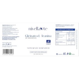 Glicinato + L-Teanina Suplemento Alimenticio Natural 90 Cápsulas 1000 mg