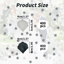 keepsweat 1200 Pcs Black Cream White Rose Petals,Rose Petals Decoration Flower Girl Petals Silk Rose Petals for Romantic Night for Her Set Wedding Party Fake Flower Petals Artificial Silk Rose Petals