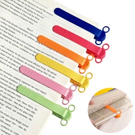MOTEERLLU 6pcs Silicone Automatic Bookmarks with Pen Insertion, Cute Book Marks Gifts for Reading Women, Men, Kids, Book Lovers, Readers, Unique Book Page Holders & Accessories (6-color)