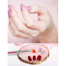 Resin Nail Art Palette with 5 Pcs Nail Art Painting Drawing Brushes, Nail Polish Mixing Palette Double-Ended Dotting Pen Nail Art Liner Brush Nail Drawing Brushes for Nail Art Design