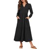 ANRABESS Women's Long Sleeve Maxi Dresses 2025 Fall Casual V