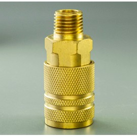 GAJING 1/4" NPT Solid Brass Air Coupler and Plug Kit,Air Compressor Fittings, 1 Male Coupler and 1 Female Plug 3 Male Plugs, 5pcs Air Line Fittings Quick Connectors