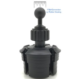 Truck Car Beverage Drinks Cup Holder Mount Base with 1 inch /25mm rubber coating Ball compatible with all 25mm / 26mm / 1" double socket composite ball base arm