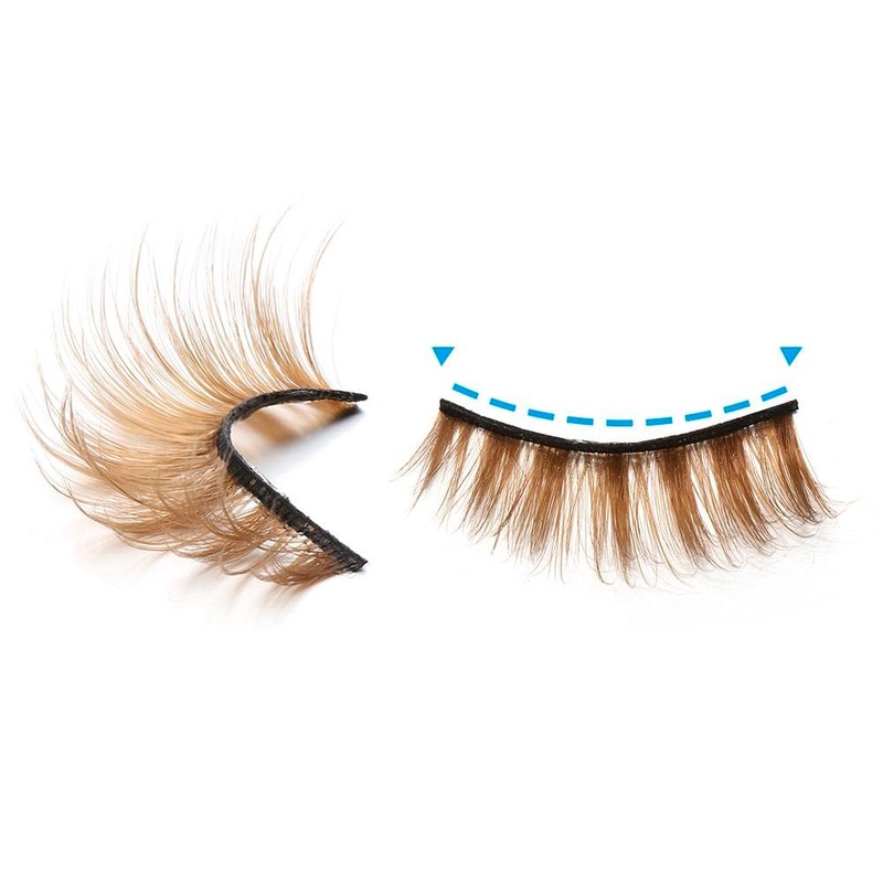 False Eyelashes 10 Pairs Brown Natural Eyelashes Fluffy Cat Eye