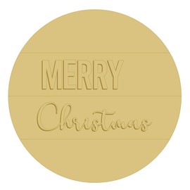 3D Merry Christmas Cutout Holidays Christmas Door Hanger Unfinished Wood MDF Shape Canvas Style 1 Art 1 (18")