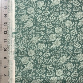 Flowers On Green 1/2 Yard Cotton Fabric Country - New