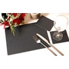 Set of 4 Charcoal Elementary Leatherboard Placemats and 4 Coasters
