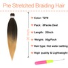Mscat 20 Inch 8 Packs Pre Stretched Braiding Hair Ombre
