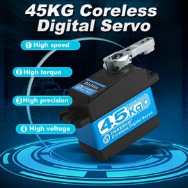 45KG Servo 1/10 Steering Servo High Torque Coreless RC Steering Servo Motor with Stainless Steel Gear Waterproof for 1/8, 1/10, 1/12 Scale Cars and DIY Projects (DS3245SG-180° Rotation)