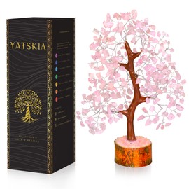 YATSKIA Rose Quartz Tree, Quartz Desk, Feng Shui Decor, Healing Crystal Decor, Feng Shui Money Tree, Premium Meditation Room Decor - Crystal Room Decor, 10-12 Inches