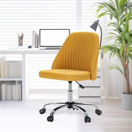 YSSOA Chair Adjustable Height Swivel Rolling Home Chairs for Bedroom Adult Yellow