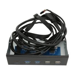 5.25 Inch Media Dashboard Multifunctional Dashboard Media Front Panel Audio with USB 3.0 USB 2.0 Ports Type C 10Gbps High Speed for Win 7 8 10 11 Front Audio with Du