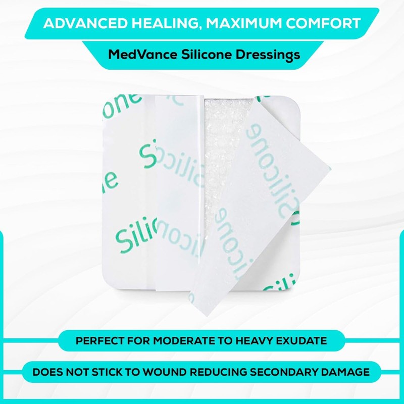MedVance TM Silicone - Silicone Adhesive Foam Absorbent Dressing, 2"x2",