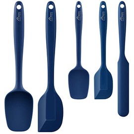 HOTEC Juego de espátulas de silicona resistentes al calor de 300°C libres de BPA, espátulas de cocina de silicona, para hornear, mezclar, para utensil