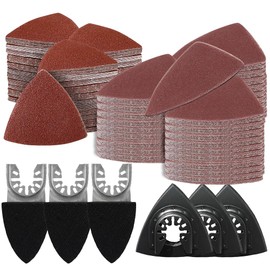 Aoozy 196 Multi Tool Sandpaper Kit for attaching Most Oscillating Tool Sanding Pads, Compatible with Most Bosch/Dewlta/Fein Brands, Multiple Grits Available for Sanding Hardwoods,Metals,Wall Finishes
