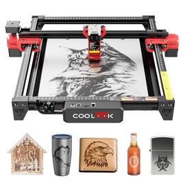 Coolook CK1-55 Laser Engraver, 5.5W Laser Engraving Machine, Laser Engraver Machine, Laser Cutter for Wood, Metal, Aluminum, Glass, Leather, 500mm/s Speed, 32-Bit Main Chip, 300x300mm Engraving Area