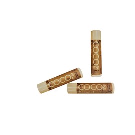 CocoMe 100% Organic Coconut Lip Balm - 3 Pack Lip Balm with Coconut Scent. Best for Adults and Children to Prevent Chapped Lips.
