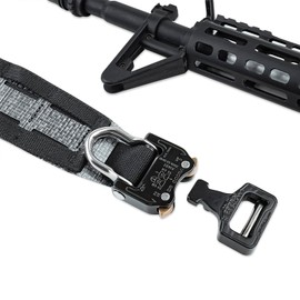 PETAC GEAR Tactical Belt Low Profile Molle Battle Cobra Belt Laser-Cut Tegris Rigid Shooting Gun Duty Belts(Black,Large)