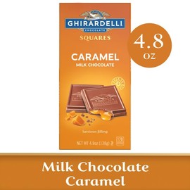 Ghirardelli Milk Chocolate Caramel Square Bars, Pack of 5-4.8 oz Bars