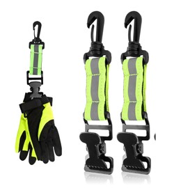 MJFENDAI Pack of 2 Fire Brigade Glove Holders, Gloves Holder with Hiking Buckle, Metal Work Safety Utility Clip for Hanging Gloves, Protective Helmets, Towels (Green)